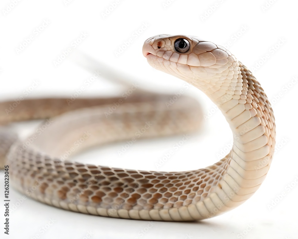 Fototapeta premium close up of a snake on white background