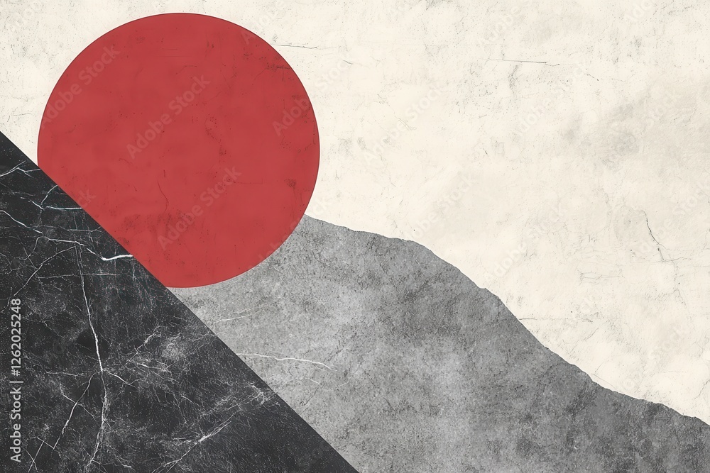 Abstract Red Circle on Grunge Background with Textured Elements Abstract Red Circle on Grunge Background with Textured Elements