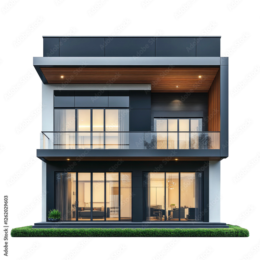 Obraz premium Modern Home with Luxurious Interior Views on transparent background
