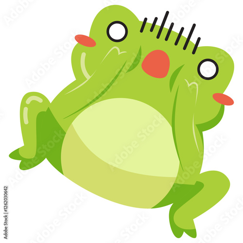 afraid green frog