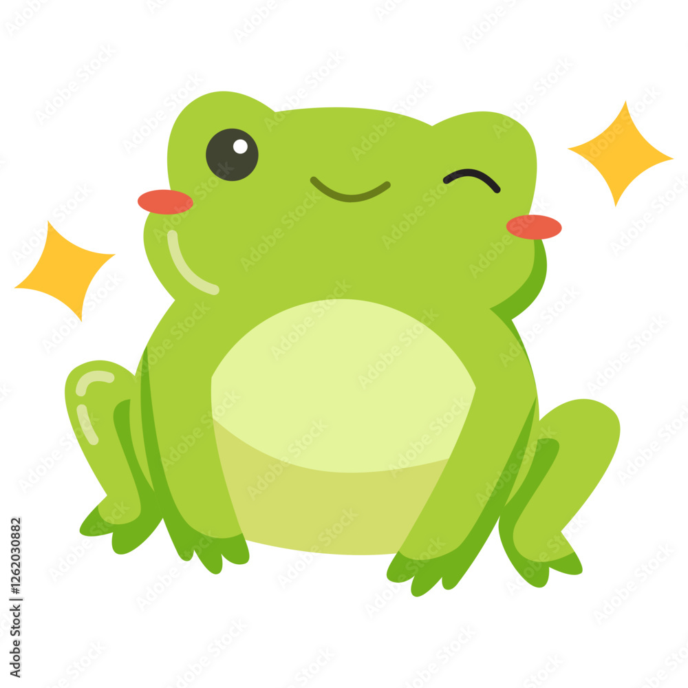 Naklejka premium wink green frog