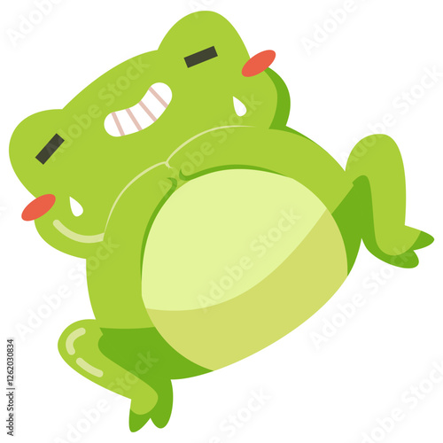 shy green frog