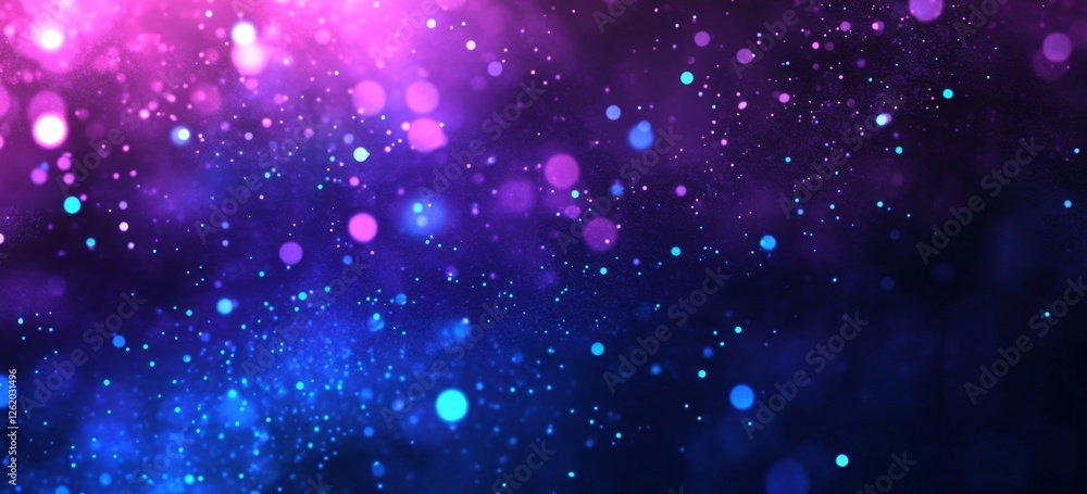Purple blue bokeh lights, particles, background overlay Purple blue bokeh lights, particles, background overlay