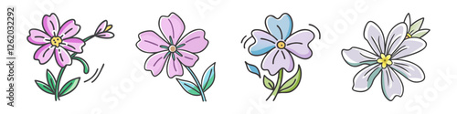 creeping phlox flower icon, creeping phlox flower vector illustration-simple illustration of creeping phlox flower, perfect for creeping phlox flower logos and icons