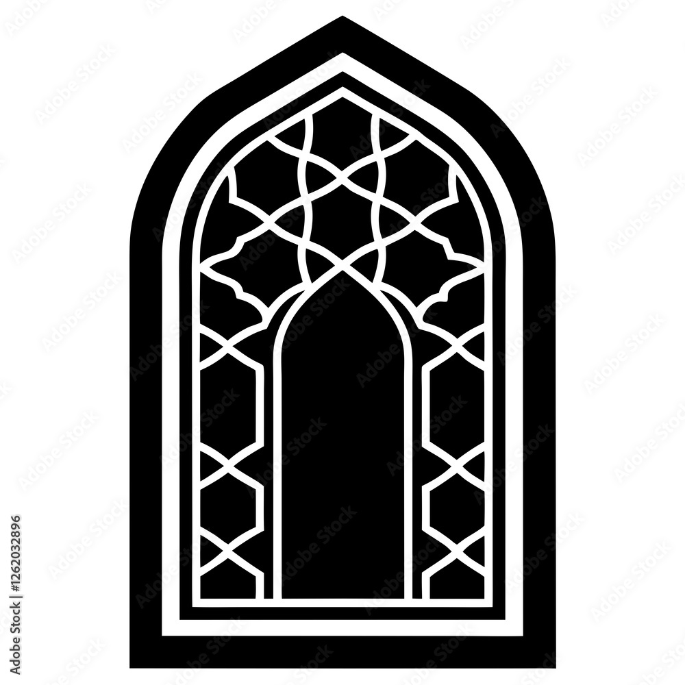 Islamic window with pattern design, window with pattern silhouette vector illustration, pattern design
Islamic window with pattern design, window with pattern silhouette vector illustration, pattern design