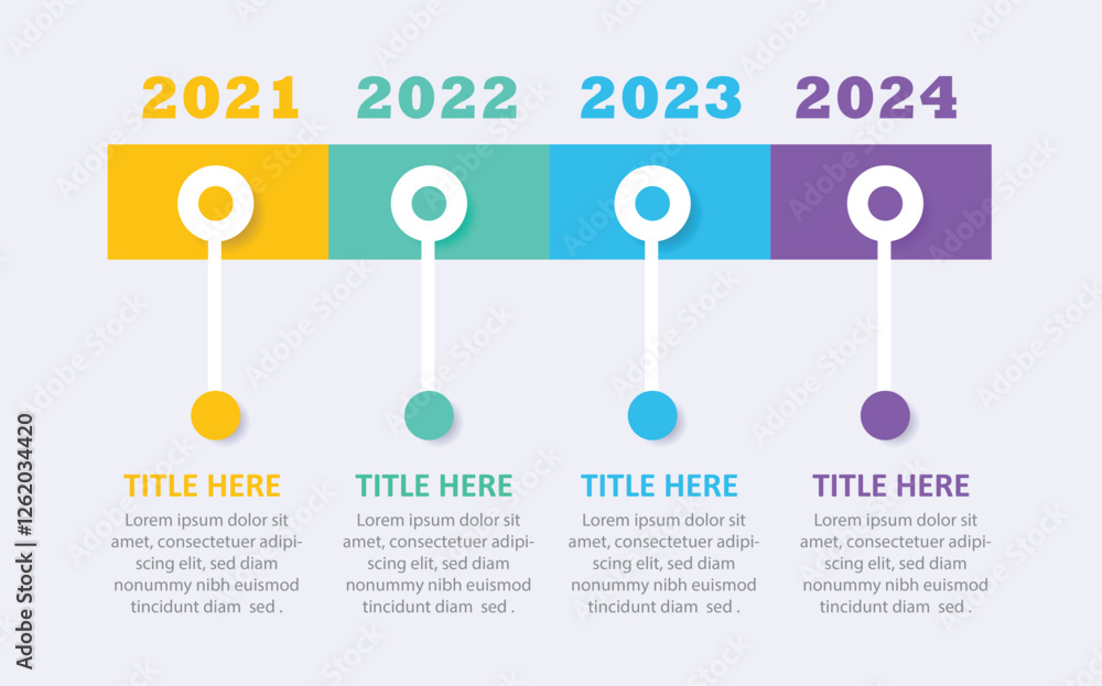 Fototapeta premium 2021-2024 Timeline Infographic