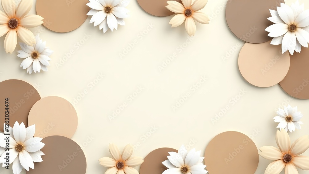 Fototapeta premium white flowers frame