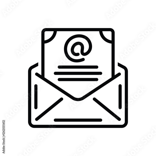 Black line icon for email