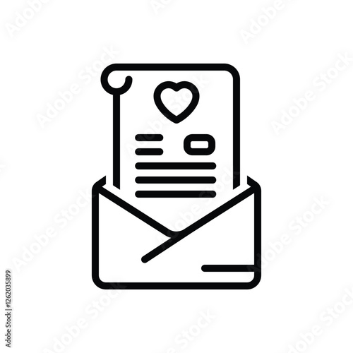Black line icon for letter
