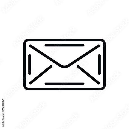 Black line icon for mail