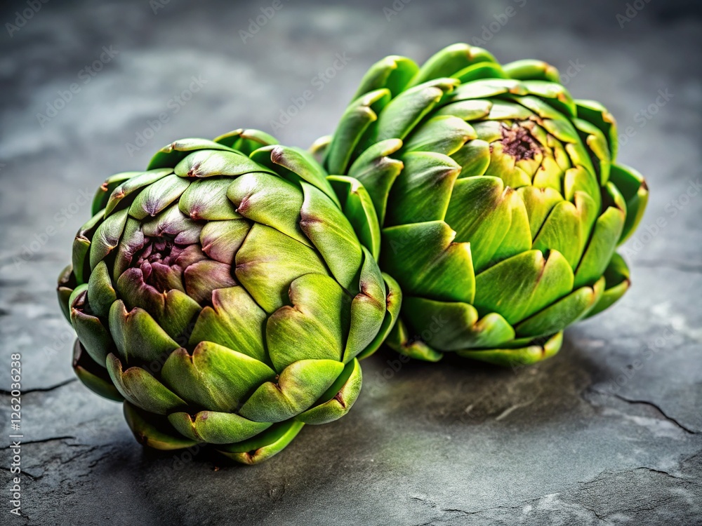 Fototapeta premium Fresh Artichokes Close Up: Healthy Eating Concept Stock Photo