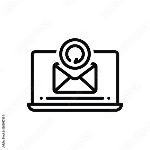 Black line icon for correspondence