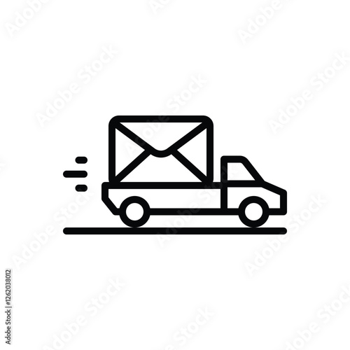 Black line icon for delivery