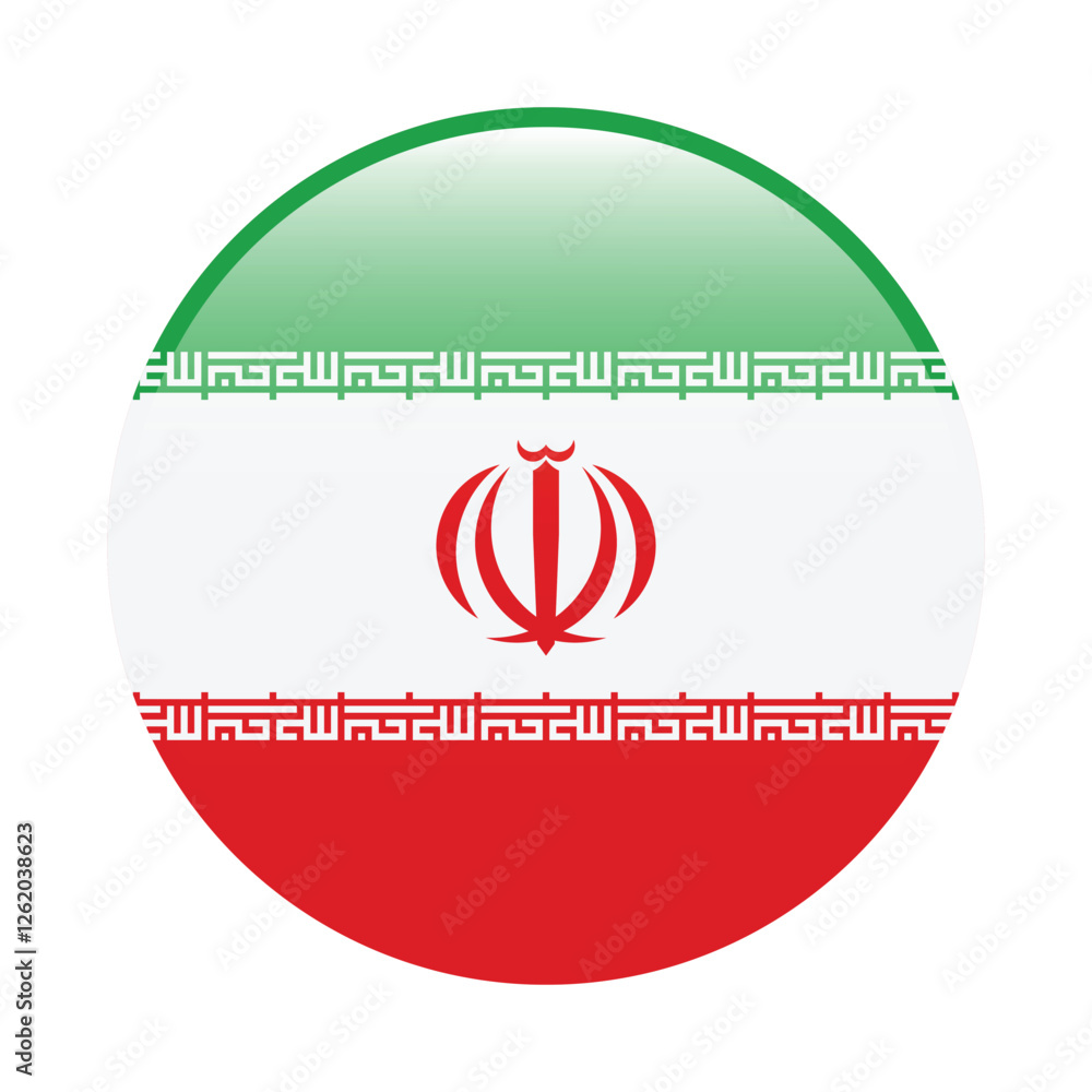 Fototapeta premium Iran flag circle icon vector illustration design