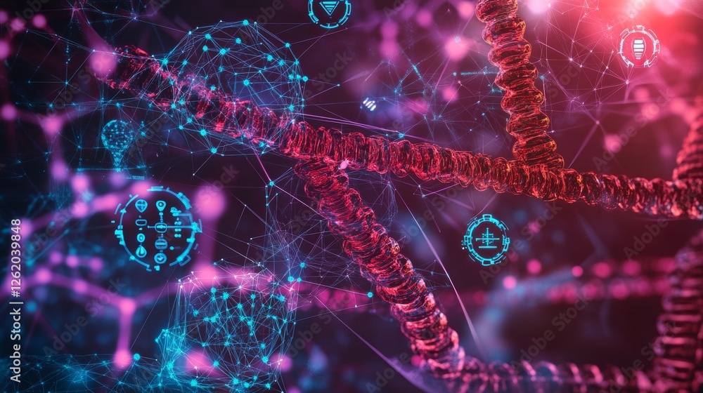 Graphical representation of health science, medical innovations, and cutting-edge technology Graphical representation of health science, medical innovations, and cutting-edge technology