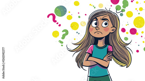 Puzzled Cartoon Girl