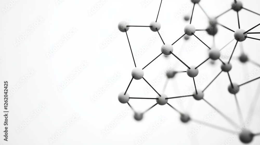 Abstract molecule network structure; science background