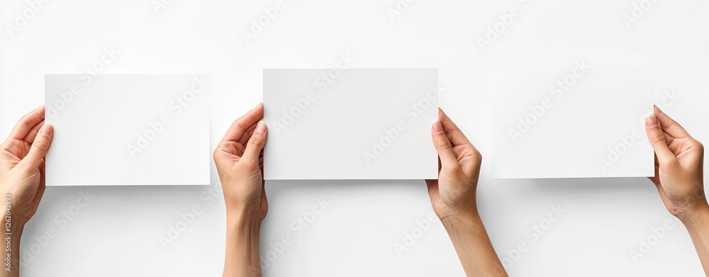 Hands holding blank papers, white background, mockup (1) Hands holding blank papers, white background, mockup (1)