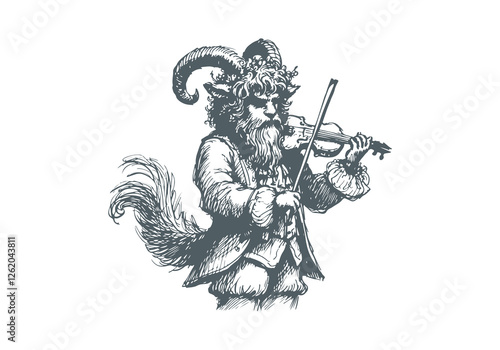 Faun Satyr hand drawn sketch vector