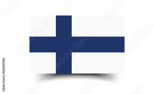 Finland flag. Flag of Finland. The official ratio. Flag icon. Standard color. Standard size. A rectangular flag. Computer illustration. Digital illustration. Vector illustration.
