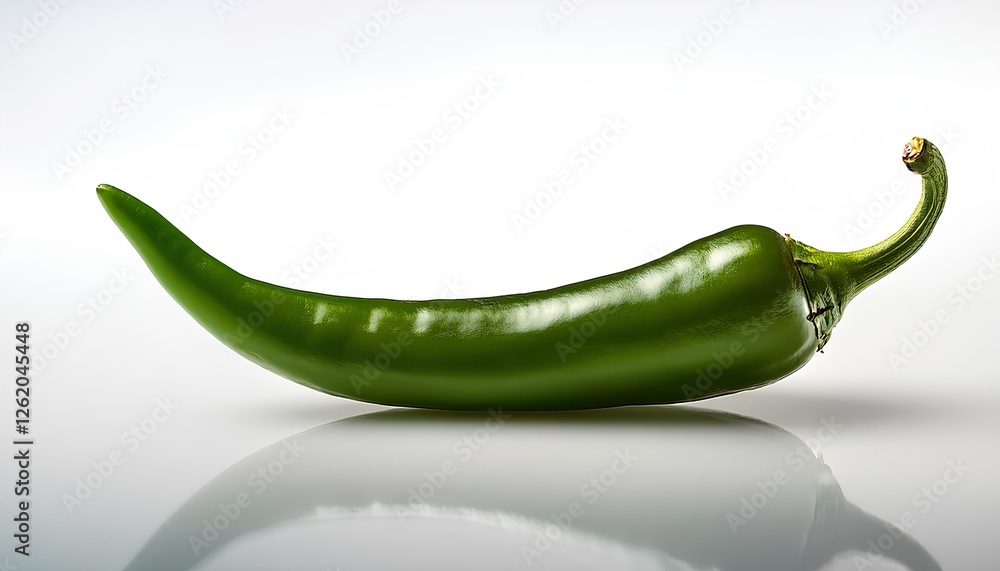 green chili pepper isolated on a white background. green chili pepper isolated on a white background.