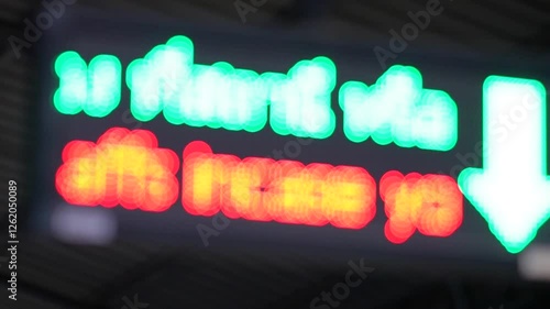Some of the scrolling text in the announcement is blurry.
