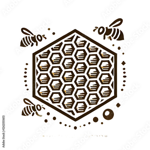 Honeycomb symbol isolated on white background