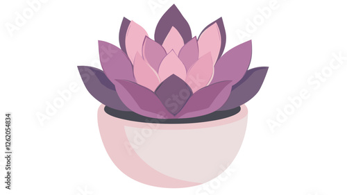 Purple Echeveria Illustration