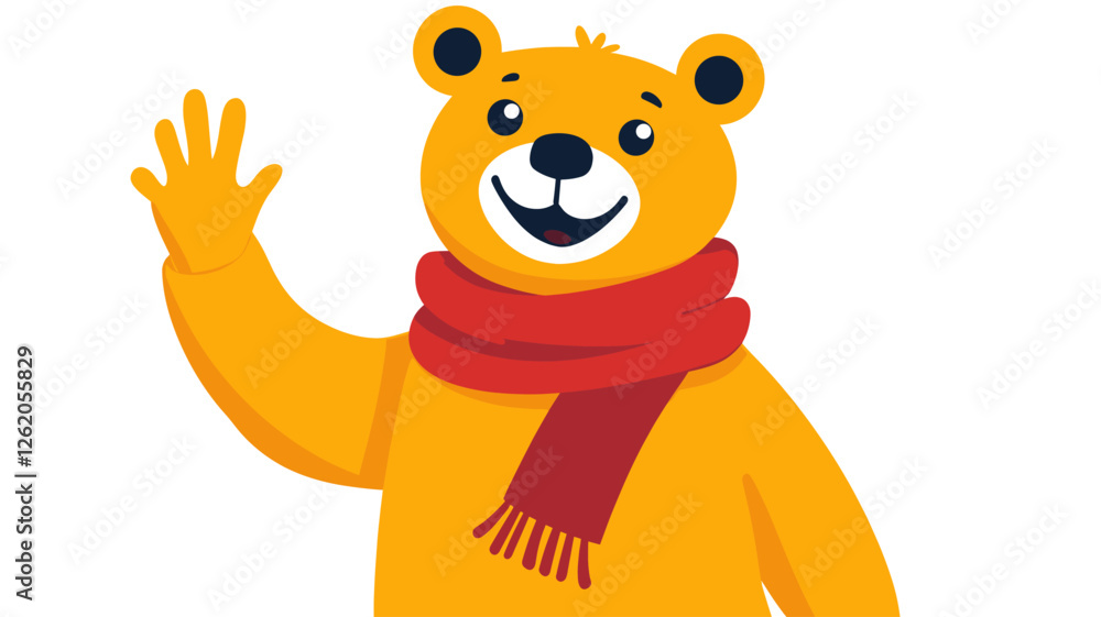 Obraz premium Friendly Waving Bear
