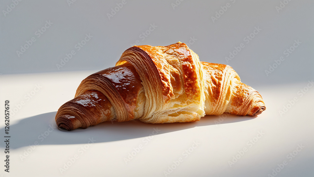 Freshly Baked Croissant with Crispy Golden Layers Freshly Baked Croissant with Crispy Golden Layers