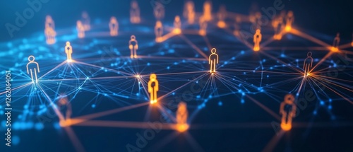 Global network connection digital people interacting