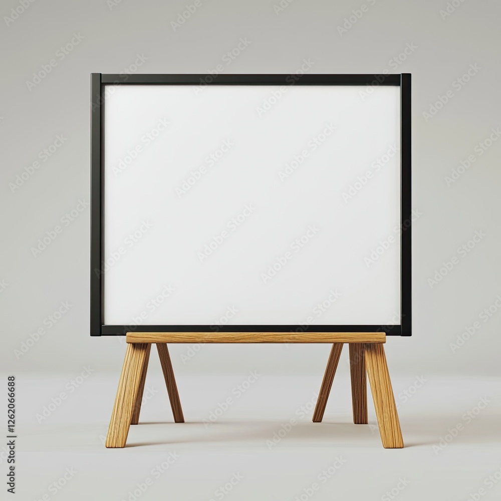 Blank whiteboard easel on light gray background Blank whiteboard easel on light gray background