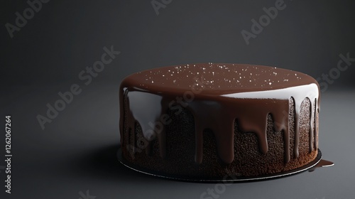 Chocolate Fondant Cake Cut into Two, Showing Moist and Rich Interior photo