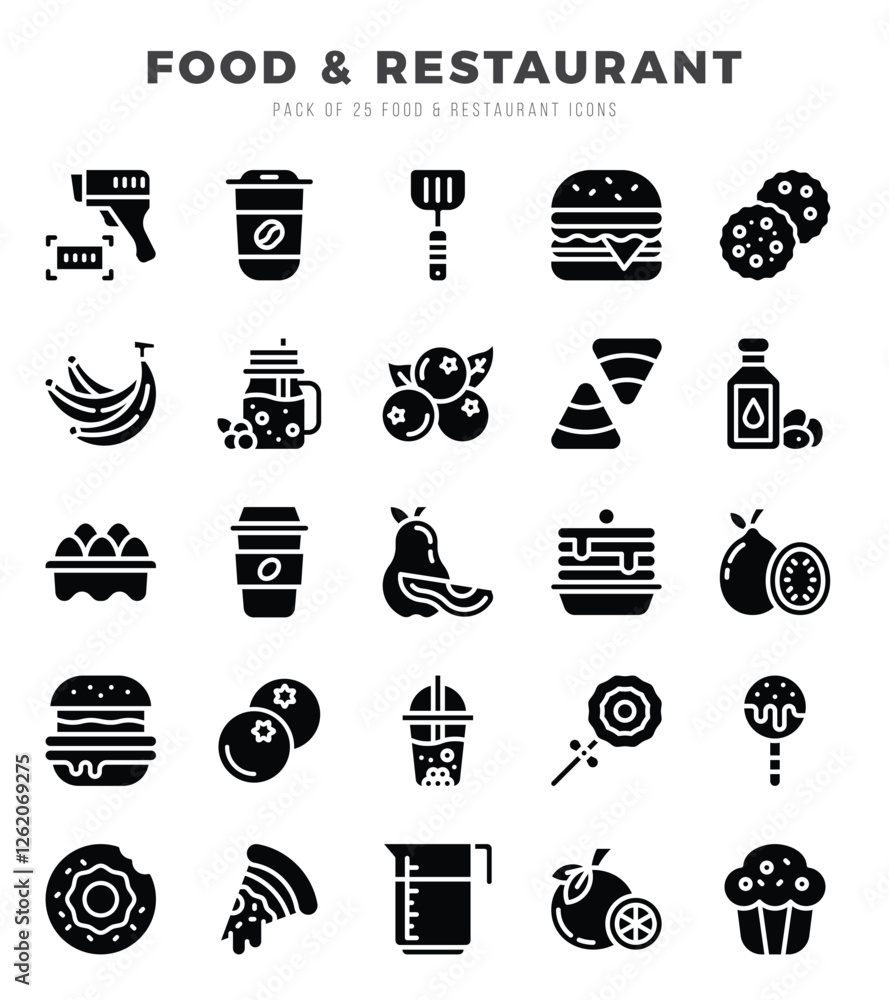 Set of Food and Restaurant Icons. Simple line art style icons pack. Set of Food and Restaurant Icons. Simple line art style icons pack.