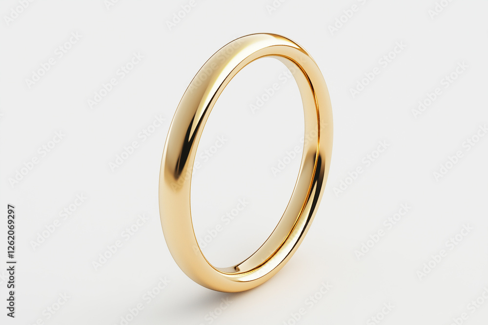 A Polished Gold Ring on a Pristine White Canvas. A Polished Gold Ring on a Pristine White Canvas.