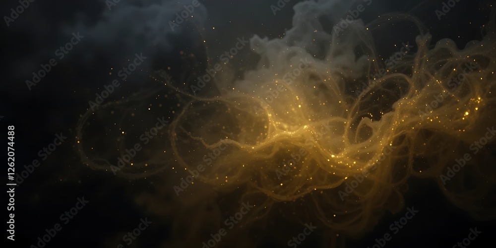 Obraz premium Golden Dust Swirls in Dark Nebulae
