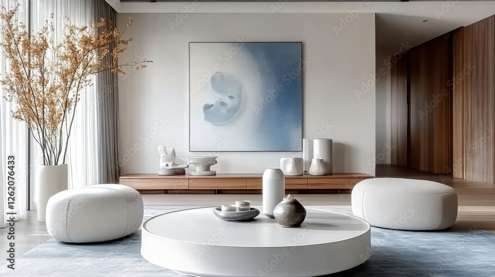 Obraz premium minimalist living room interior design of modern with stylish furniture