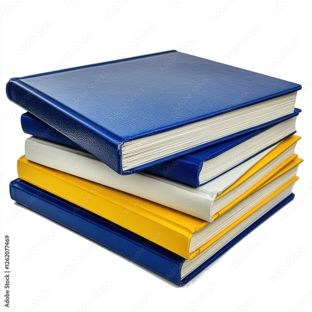 A stack of books isolated with a red cover, featuring study materials, hardcovers, and notebooks, representing knowledge, learning, and education A stack of books isolated with a red cover, featuring study materials, hardcovers, and notebooks, representing knowledge, learning, and education