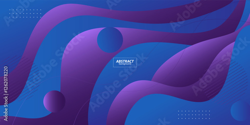 Colorful solid blue and purple geometric business banner design. Creative banner design with wave shape as template. Simple and modern banner. Vector Eps10