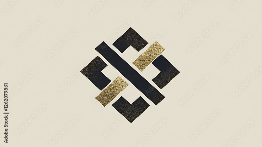 Obraz premium Abstract Geometric Gold Black Design Emblem
