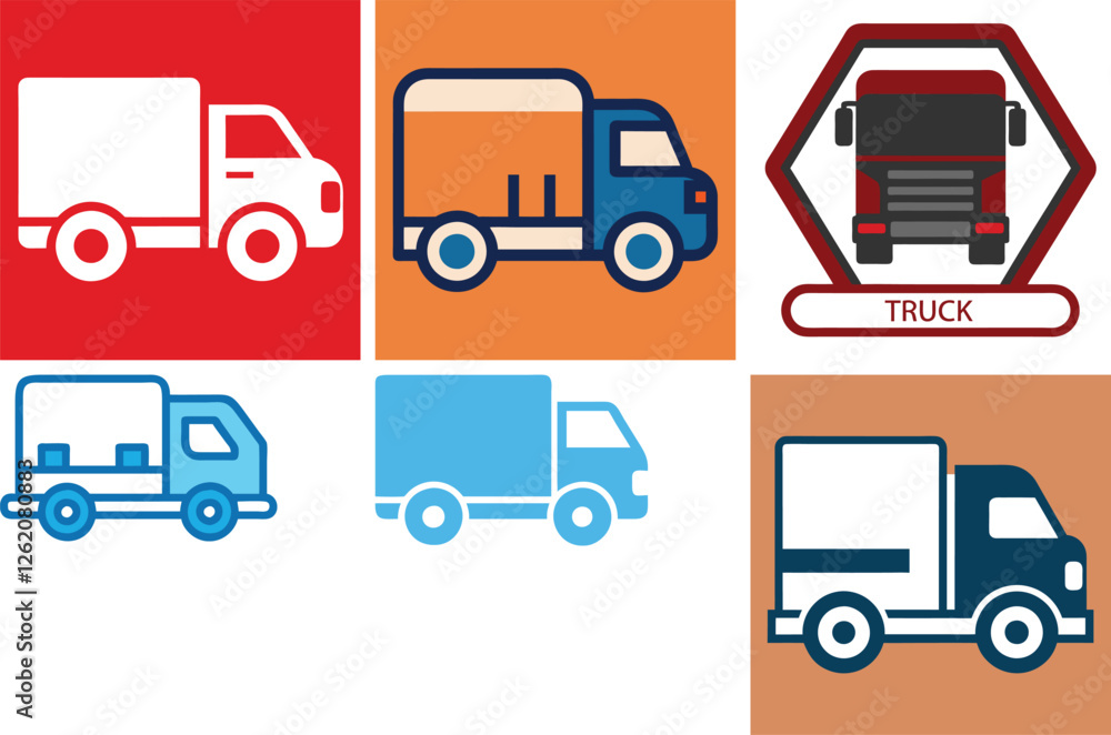 Truck Icon Vector Art Illustration Bundle Image Set Truck Icon Vector Art Illustration Bundle Image Set
