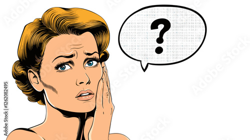 Pop Art Woman with Question
