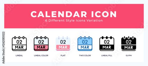 Calendar march icon vector design illustration in trendy style
