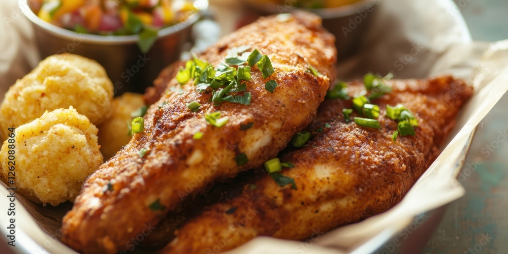 Golden Fried Catfish with Southern Cornbread Golden Fried Catfish with Southern Cornbread