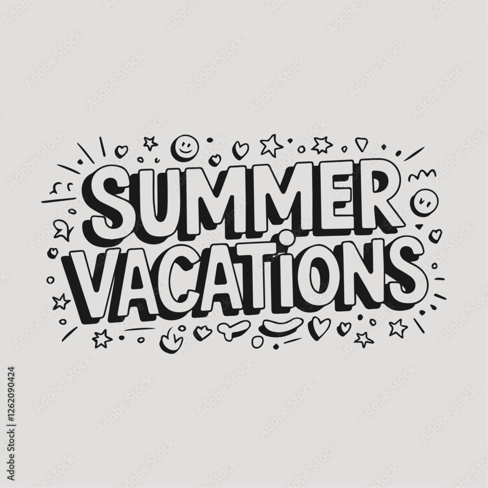 Summer Vacations Typography Text Vector Template – Stylish Handwritten Calligraphy with Elegant Font Design for Wallpapers, Backgrounds, Travel Posters, Beach Holiday Invitations, and Tropical Paradis Summer Vacations Typography Text Vector Template – Stylish Handwritten Calligraphy with Elegant Font Design for Wallpapers, Backgrounds, Travel Posters, Beach Holiday Invitations, and Tropical Paradis