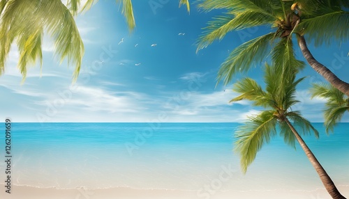 Calming Ocean Breeze Background with Clear Sky