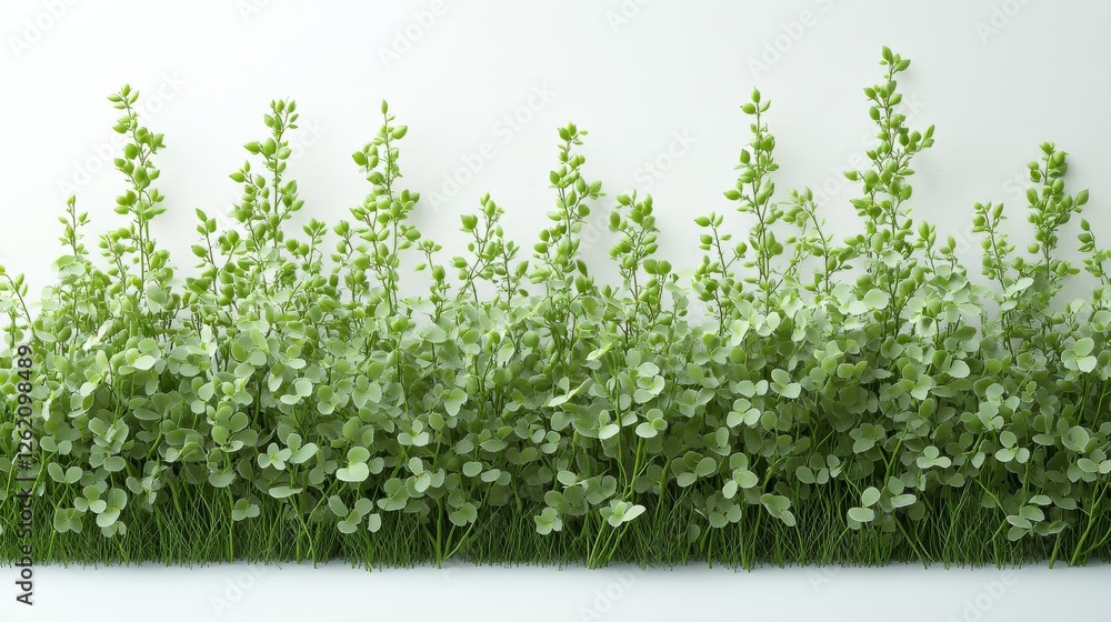 Lush Green Foliage Border, Spring Greenery, Natural Texture Background Lush Green Foliage Border, Spring Greenery, Natural Texture Background