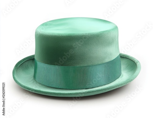 Green top hat, isolated, studio, fashion accessory, white background photo