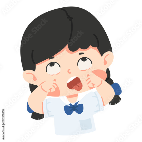 Illustration of a Surprised girl