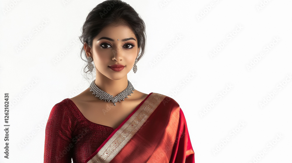 beautiful Indian woman in saree and jewelry beautiful Indian woman in saree and jewelry